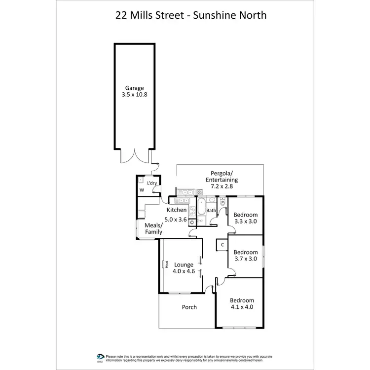 Floorplan of Homely house listing, 22 Mills Street, Sunshine North VIC 3020