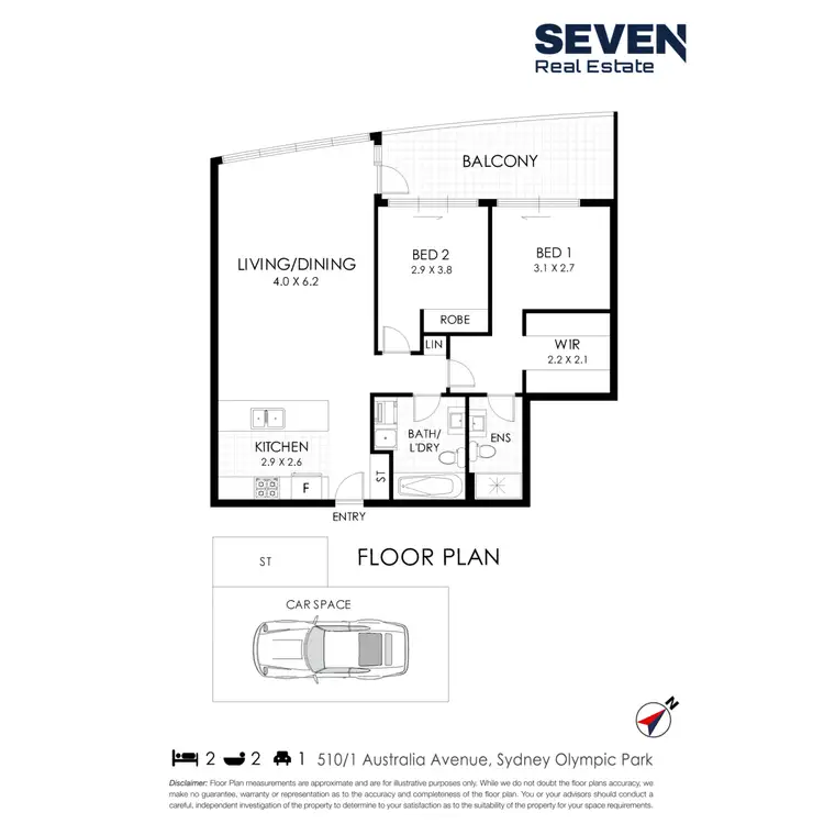 Floorplan of Homely apartment listing, 510/1 Australia Avenue, Sydney Olympic Park NSW 2127