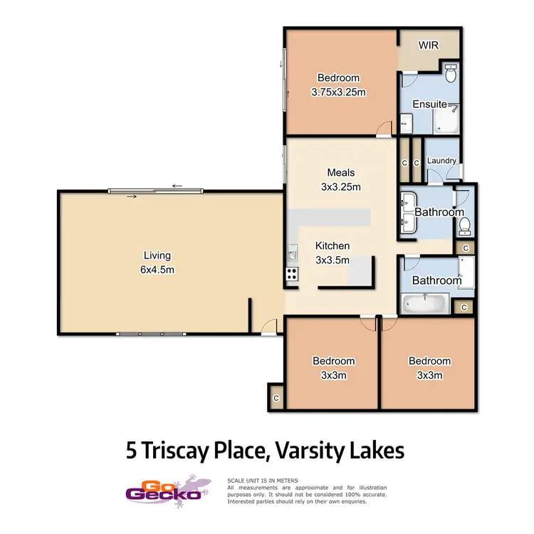 Floorplan of Homely house listing, 5 Triscay Place, Varsity Lakes QLD 4227