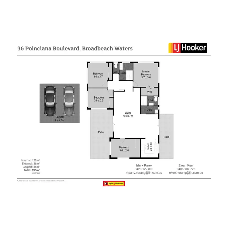 Floorplan of Homely house listing, 36 Poinciana Boulevard, Broadbeach Waters QLD 4218