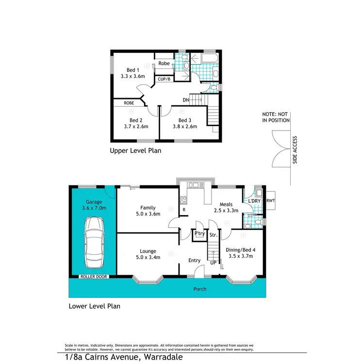Floorplan of Homely townhouse listing, 1/8a Cairns Avenue, Warradale SA 5046