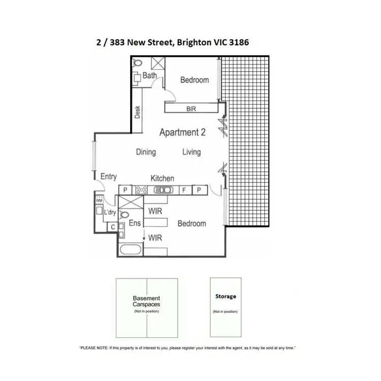 Floorplan of Homely apartment listing, 2/383 New Street, Brighton VIC 3186