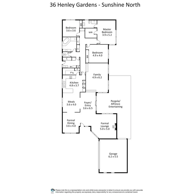 Floorplan of Homely house listing, 36 Henley Gardens, Sunshine North VIC 3020