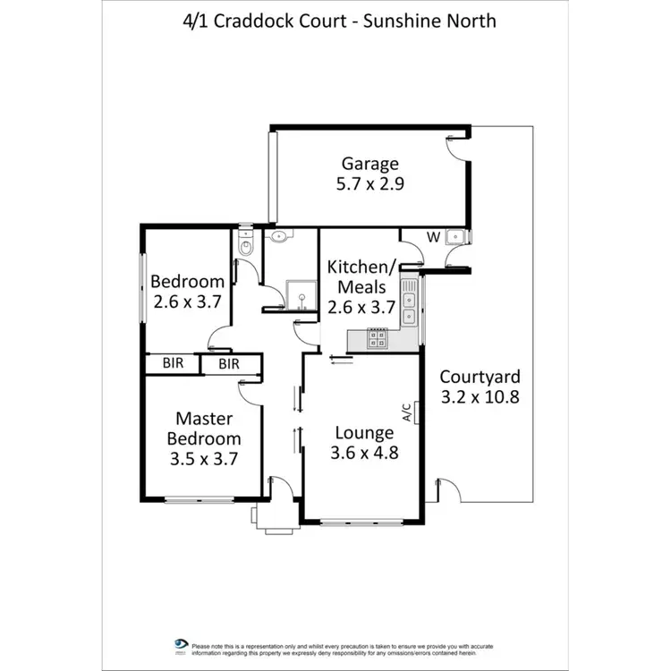 Floorplan of Homely unit listing, 4/1 Craddock Court, Sunshine North VIC 3020