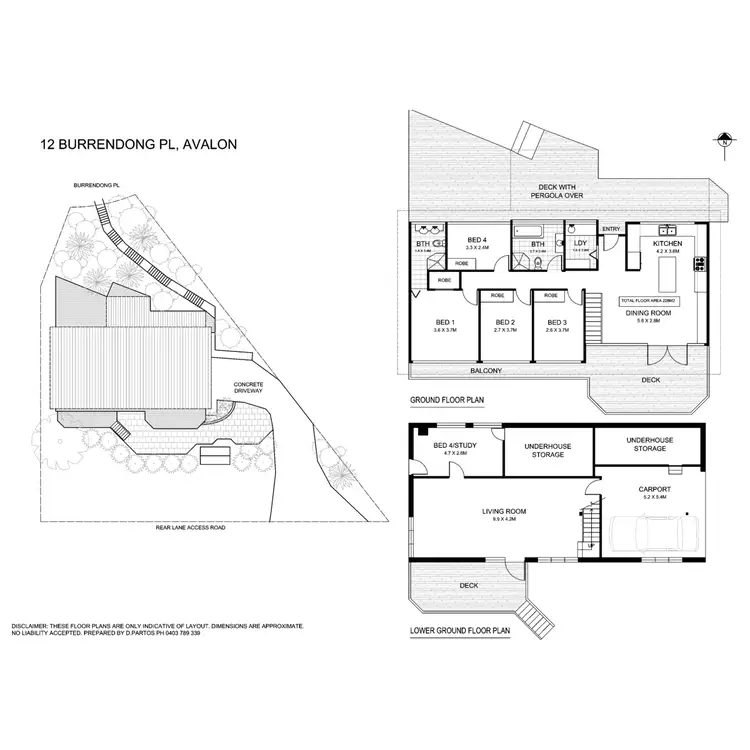 Floorplan of Homely house listing, 12 Burrendong Place, Avalon Beach NSW 2107