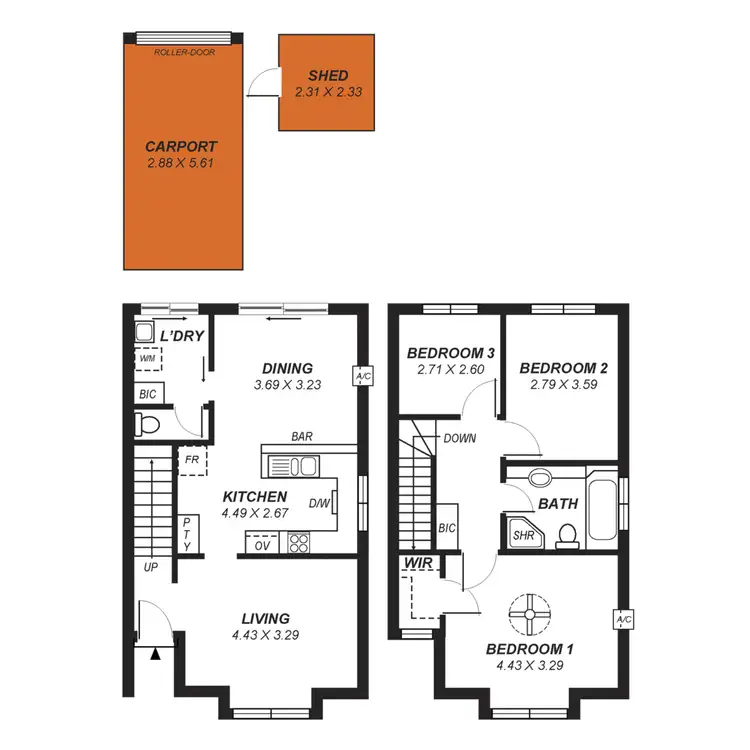 Floorplan of Homely townhouse listing, 2/7 Westminster Street, Wynn Vale SA 5127