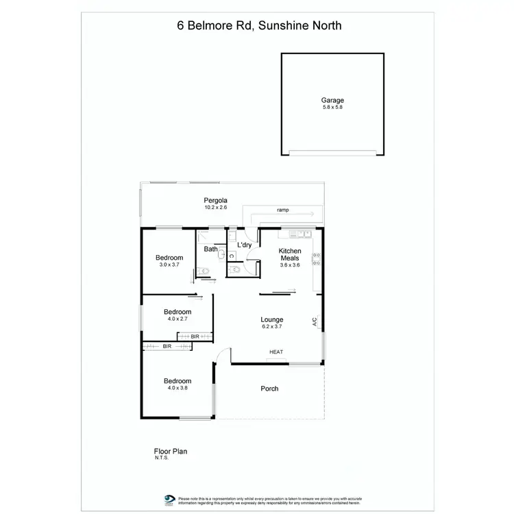 Floorplan of Homely house listing, 6 Belmore Road, Sunshine North VIC 3020