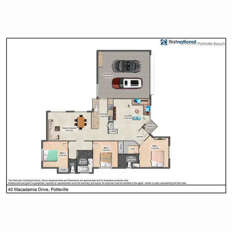 Floorplan of Homely house listing, 40 Macadamia Drive, Pottsville NSW 2489
