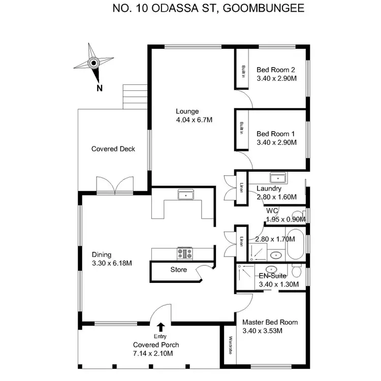 Floorplan of Homely house listing, 10 Odassa Street, Goombungee QLD 4354