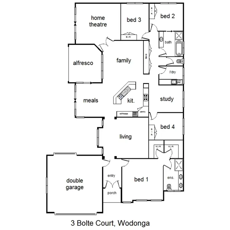 Floorplan of Homely house listing, 3 Bolte Court, Wodonga VIC 3690