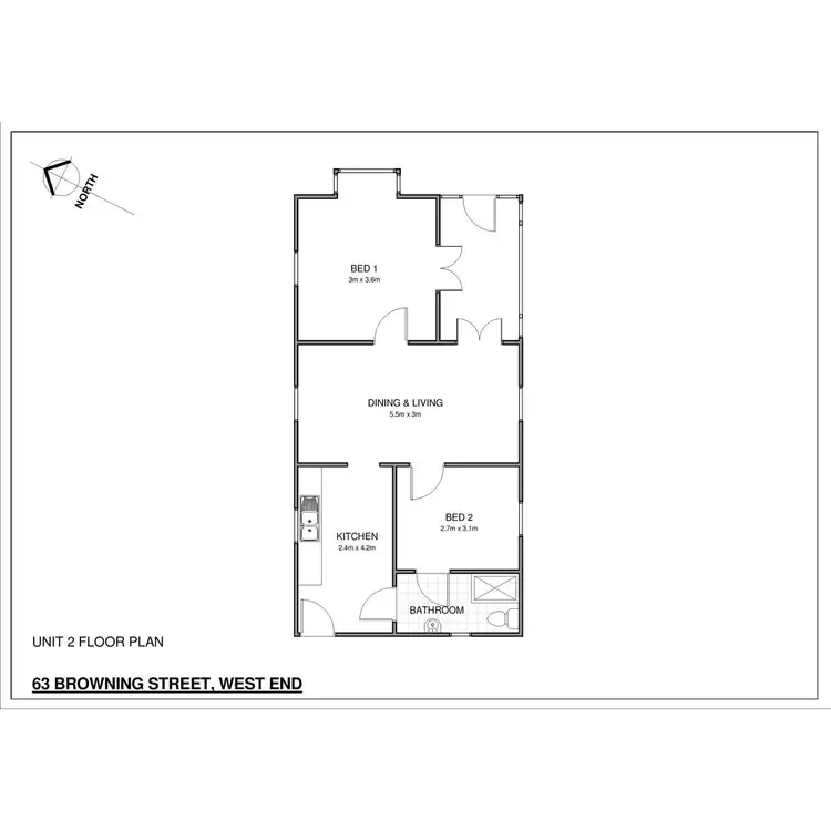 Floorplan of Homely flat listing, 63 Browning Street, South Brisbane QLD 4101