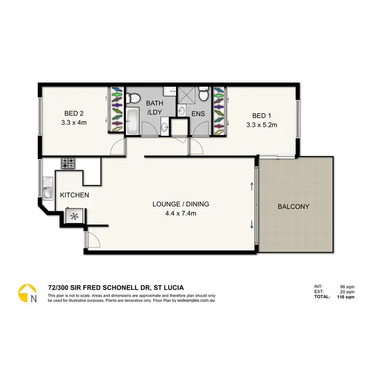 Floorplan of Homely apartment listing, 72/300 Sir Fred Schonell Drive, St Lucia QLD 4067