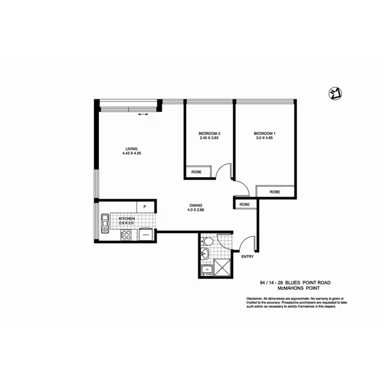 Floorplan of Homely apartment listing, 94/14-28 Blues Point Road, Mcmahons Point NSW 2060