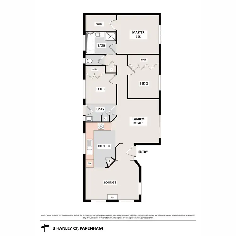 Floorplan of Homely house listing, 3 Hanley Court, Pakenham VIC 3810