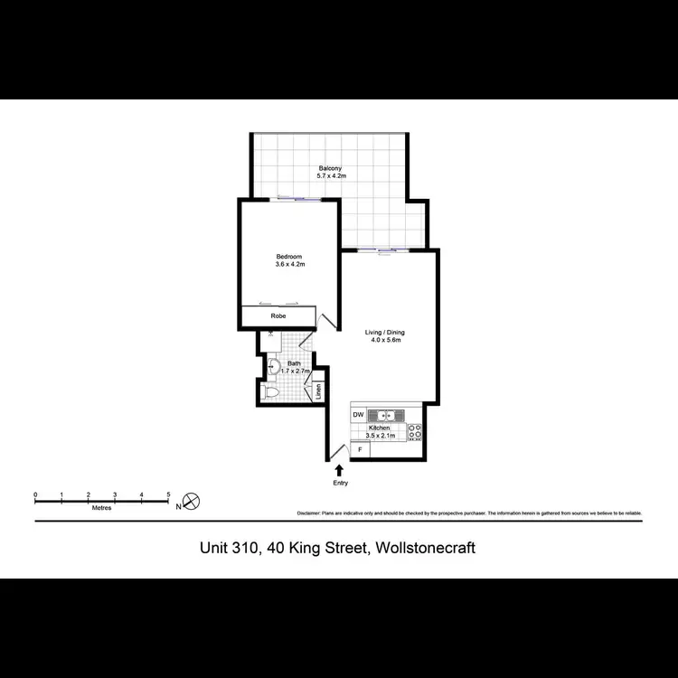 Floorplan of Homely apartment listing, 310/40 King Street, Wollstonecraft NSW 2065