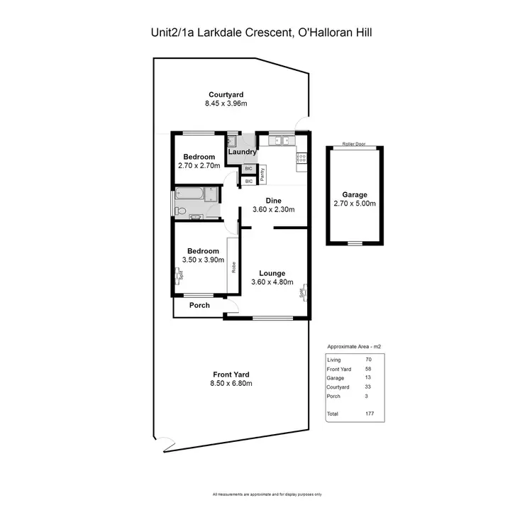 Floorplan of Homely unit listing, 2/1A Larkdale Crescent, O'halloran Hill SA 5158