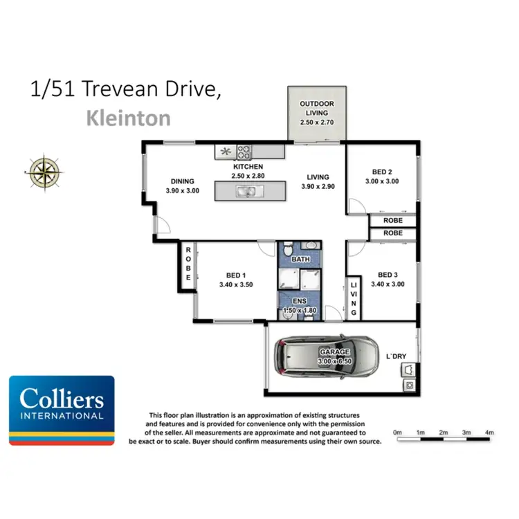 Floorplan of Homely unit listing, 1/51 Trevean Drive, Kleinton QLD 4352