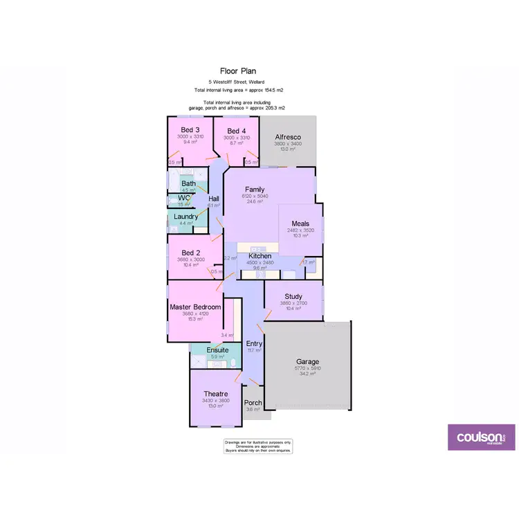 Floorplan of Homely house listing, 5 Westcliff Street, Wellard WA 6170