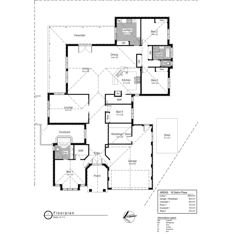 Floorplan of Homely house listing, 16 Delvin Place, Kooringal NSW 2650