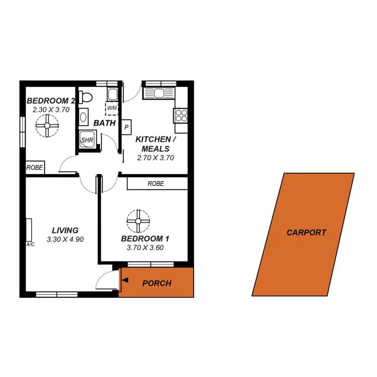 Floorplan of Homely unit listing, 4/6 Ronald Terrace, Glenelg North SA 5045
