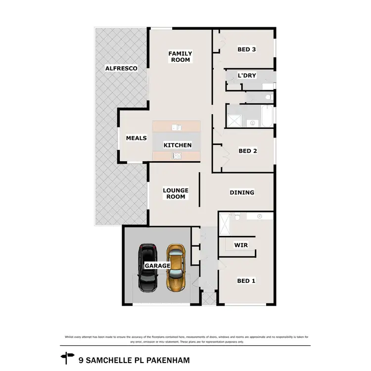 Floorplan of Homely house listing, 9 Samchelle Place, Pakenham VIC 3810