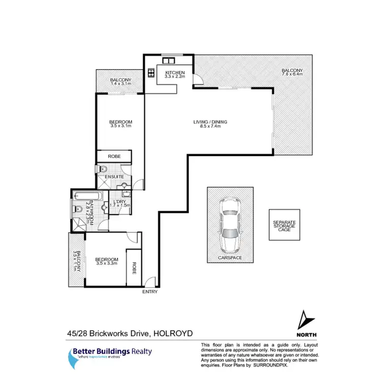 Floorplan of Homely apartment listing, 45/28 Brickworks Drive, Holroyd NSW 2142