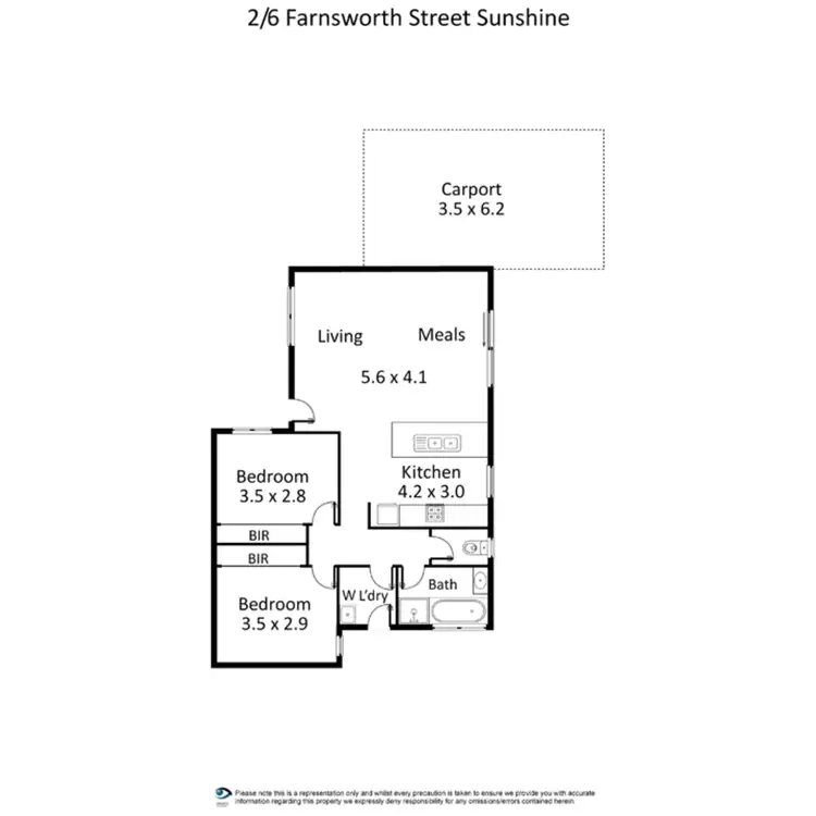 Floorplan of Homely house listing, 2/6 Farnsworth Street, Sunshine VIC 3020