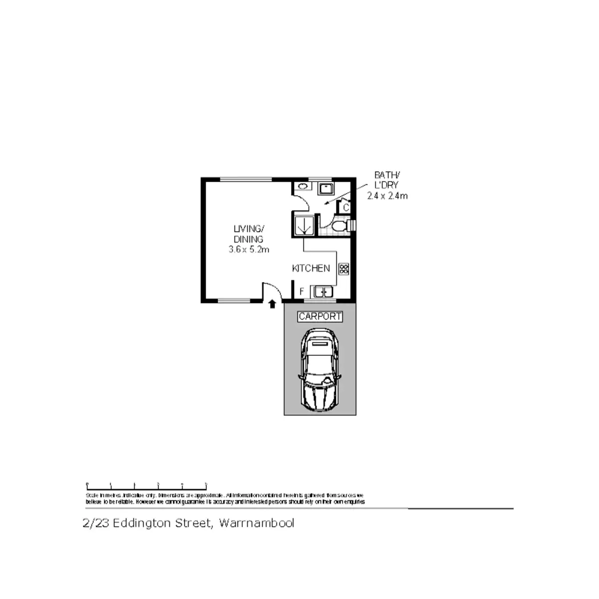 Floorplan of Homely unit listing, 2/23 Eddington Street, Warrnambool VIC 3280