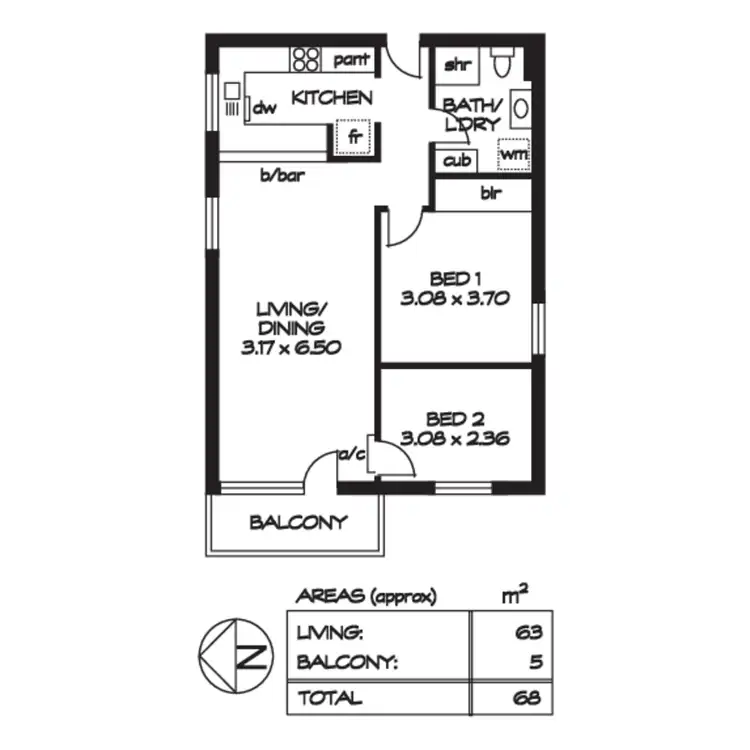 Floorplan of Homely apartment listing, 9/386 Carrington Street, Adelaide SA 5000