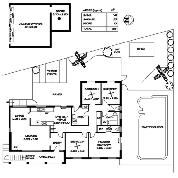 Floorplan of Homely house listing, 1 Jarrad Road, Happy Valley SA 5159