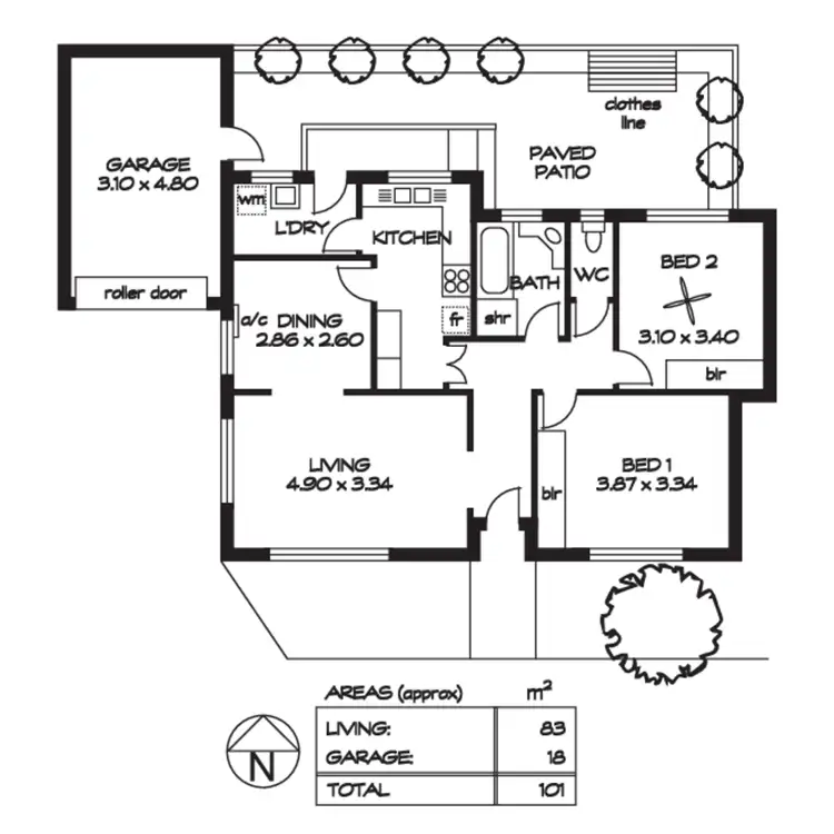 Floorplan of Homely unit listing, 2/95 Sydney Street, Glenunga SA 5064