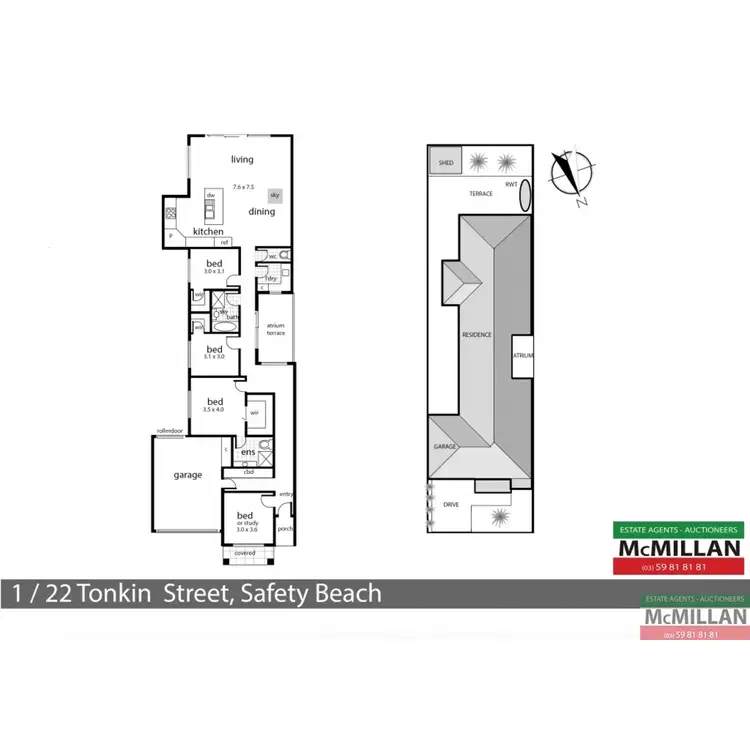 Floorplan of Homely semi-detached listing, 1/22 Tonkin Street, Safety Beach VIC 3936