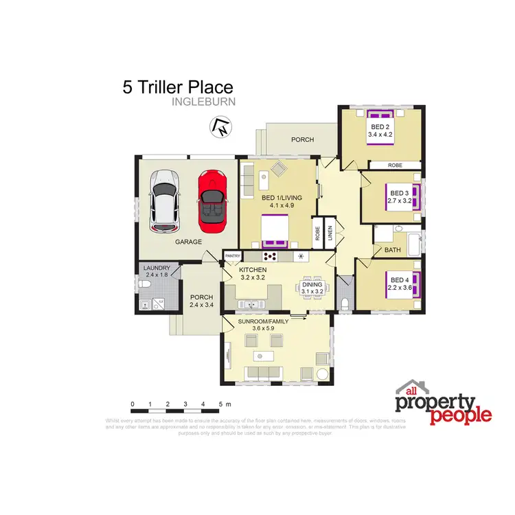 Floorplan of Homely house listing, 5 Triller Place, Ingleburn NSW 2565