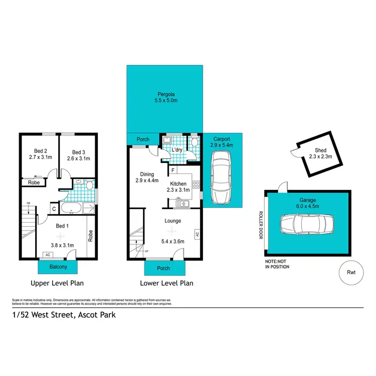 Floorplan of Homely townhouse listing, 1/52 West Street, Ascot Park SA 5043