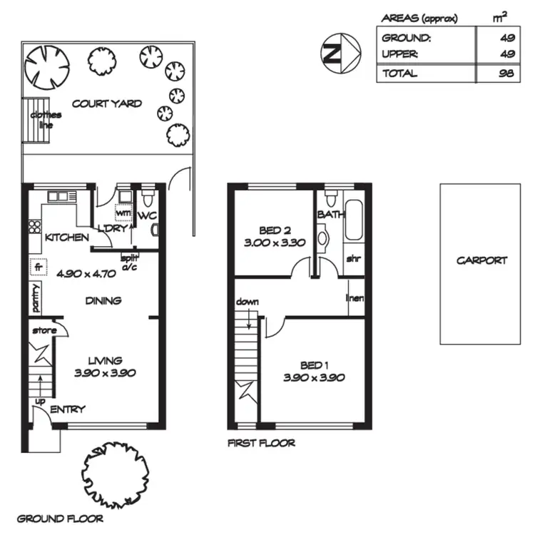 Floorplan of Homely unit listing, 1/47 Victoria Street, Forestville SA 5035