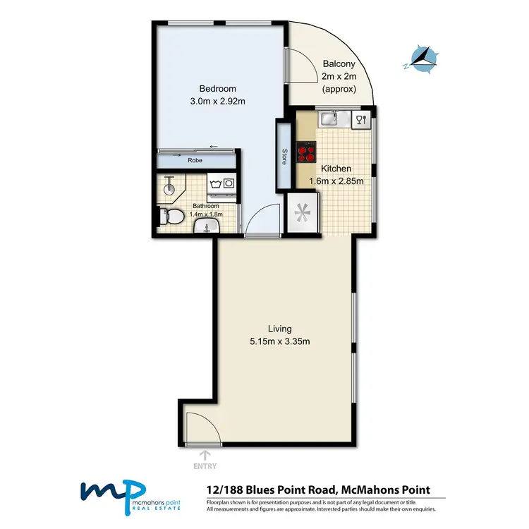 Floorplan of Homely apartment listing, 12/188 Blues Point Road,, Mcmahons Point NSW 2060