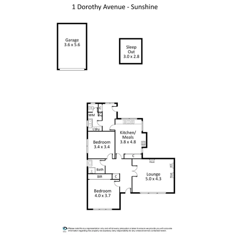 Floorplan of Homely house listing, 1 Dorothy Avenue, Sunshine VIC 3020