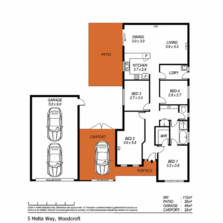 Floorplan of Homely house listing, 5 Melta Way, Woodcroft SA 5162