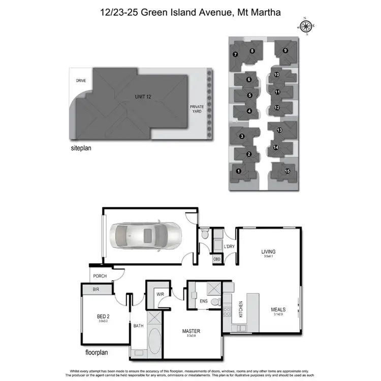 Floorplan of Homely unit listing, 12/23-25 Green Island Avenue, Mount Martha VIC 3934