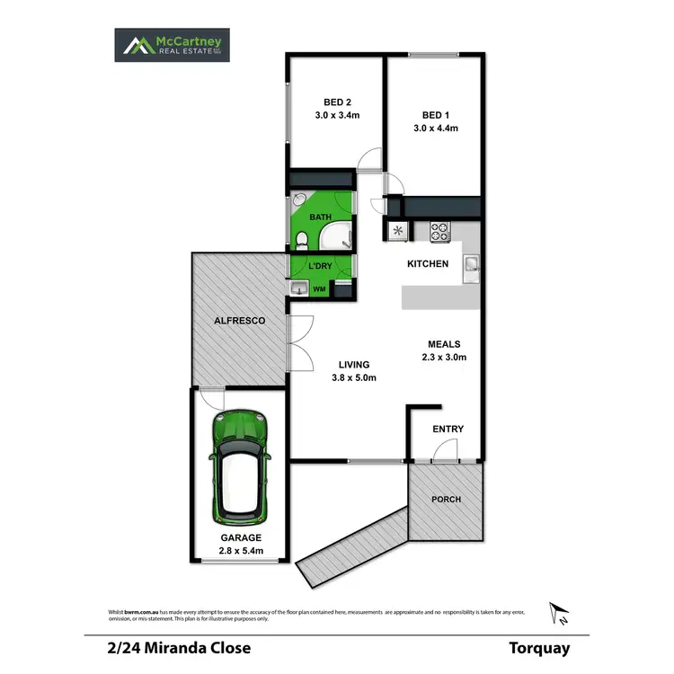 Floorplan of Homely unit listing, 3/24 Miranda Close, Torquay VIC 3228