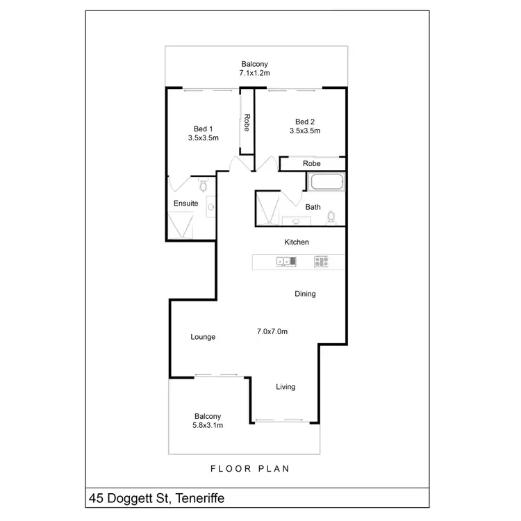 Floorplan of Homely apartment listing, 45 Doggett Street, Teneriffe QLD 4005