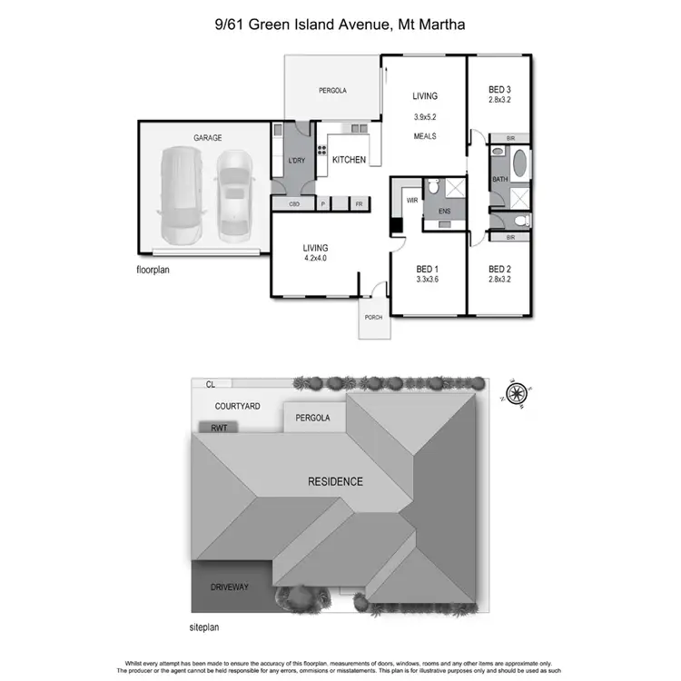 Floorplan of Homely unit listing, 9/61 Green Island Avenue, Mount Martha VIC 3934