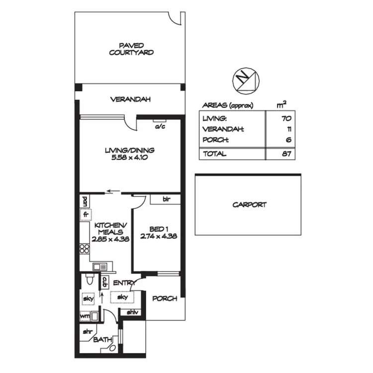 Floorplan of Homely unit listing, 1/45 Broad Street, Marden SA 5070