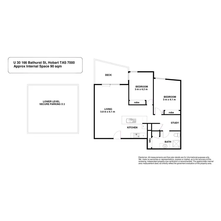 Floorplan of Homely unit listing, 30/166 Bathurst Street, Hobart TAS 7000