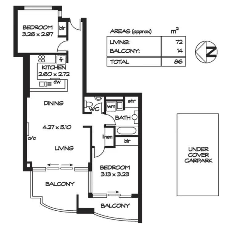 Floorplan of Homely unit listing, 17/9 East Terrace, Adelaide SA 5000