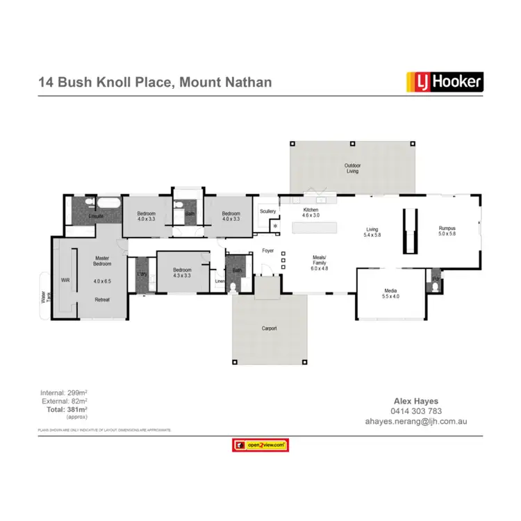 Floorplan of Homely rural property listing, 14 Bush Knoll Place, Mount Nathan QLD 4211