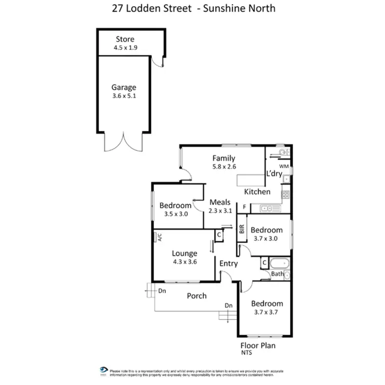 Floorplan of Homely house listing, 27 Lodden Street, Sunshine North VIC 3020