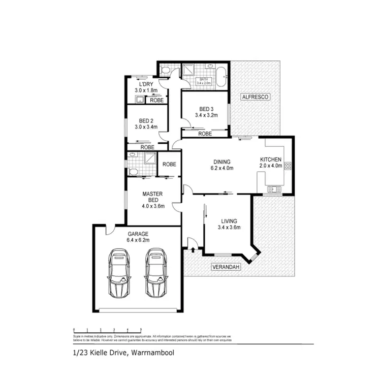 Floorplan of Homely house listing, 1/23 Kielli Drive, Warrnambool VIC 3280