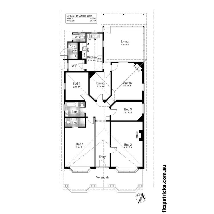 Floorplan of Homely house listing, 61 Gurwood Street, Wagga Wagga NSW 2650