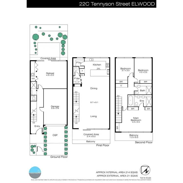 Floorplan of Homely townhouse listing, 22c Tennyson Street, Elwood VIC 3184